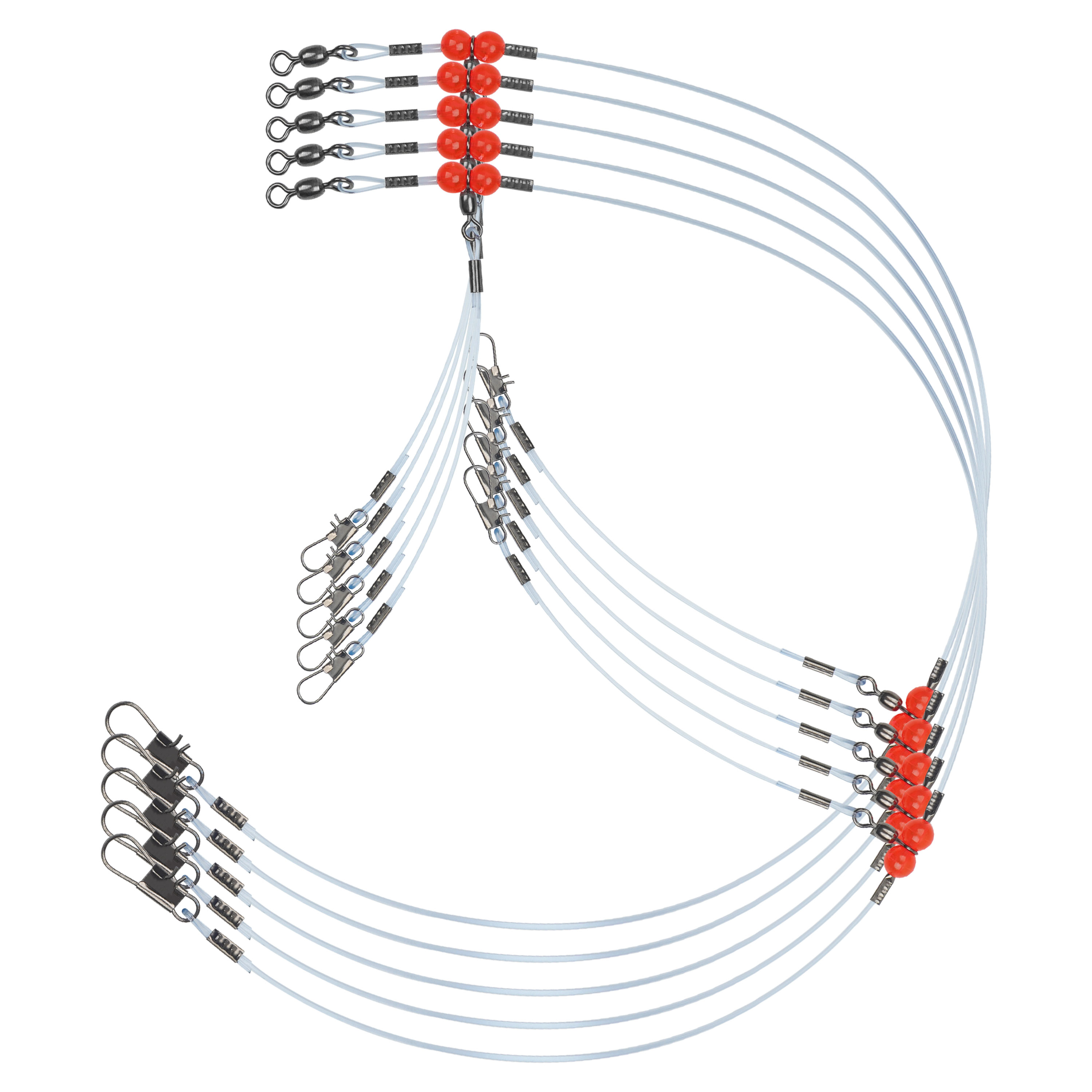 Surf Fishing Equipment - 12Pcs Nylon Fishing Leaders with Swivels