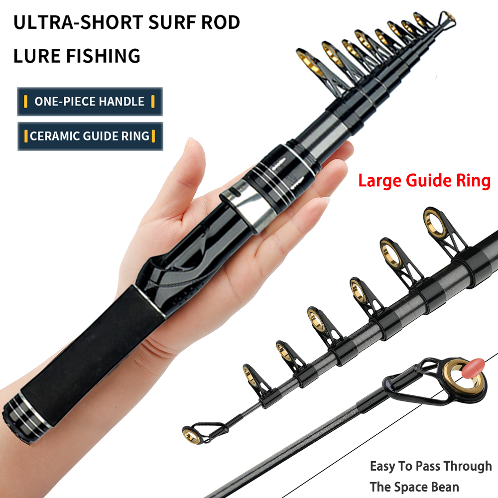 Sea Fishing Equipment Uk - Telescopic Lure Fishing Rod 1.5M-2.4M Carbon
