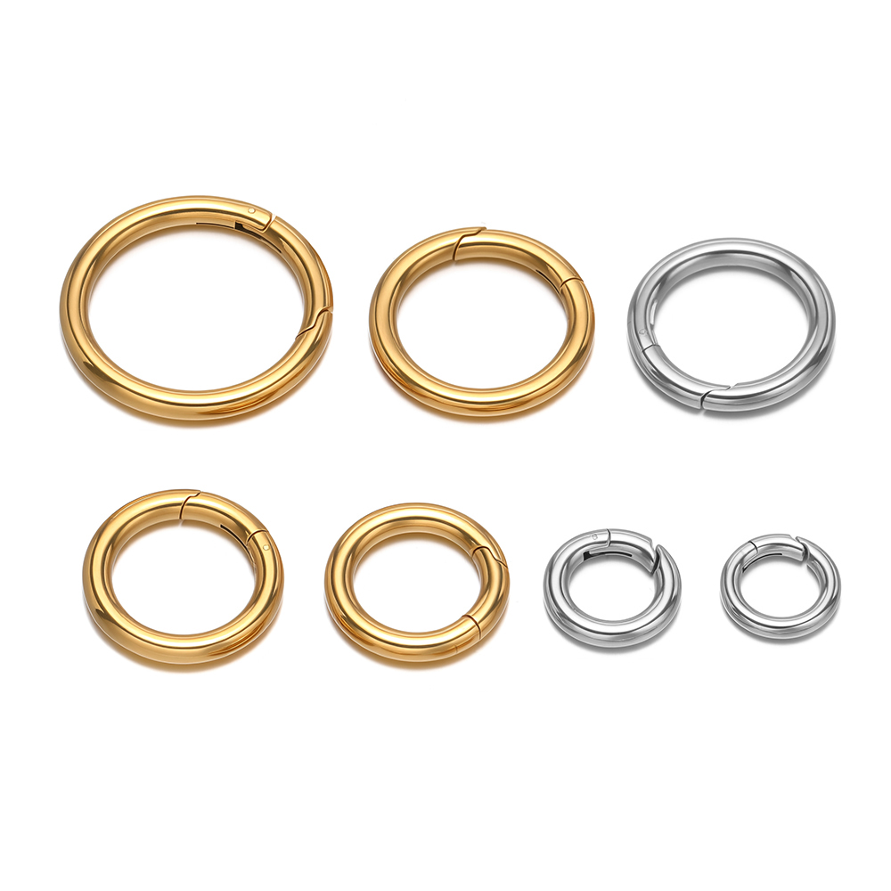 Circle Hook Set - 2Pcs/Lot Round Spring Clasps Stainless Steel