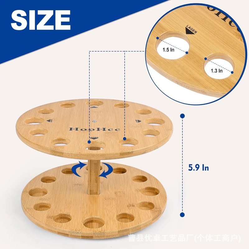 Round Solid Wood Fishing Rod S - Fishing Equipment Holder recension och pris