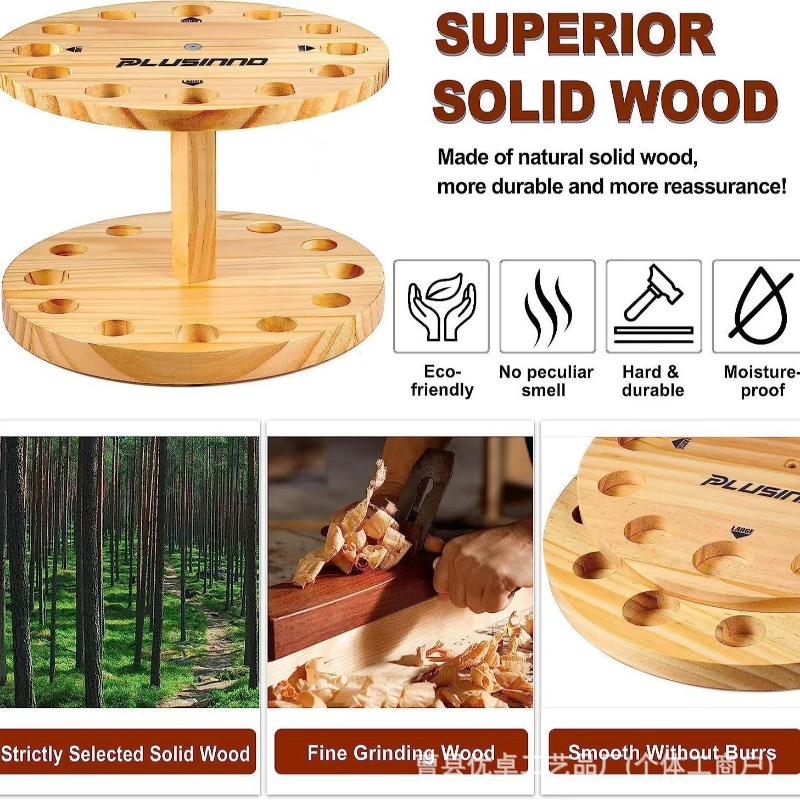Round Solid Wood Fishing Rod S - Fishing Equipment Holder recension och pris