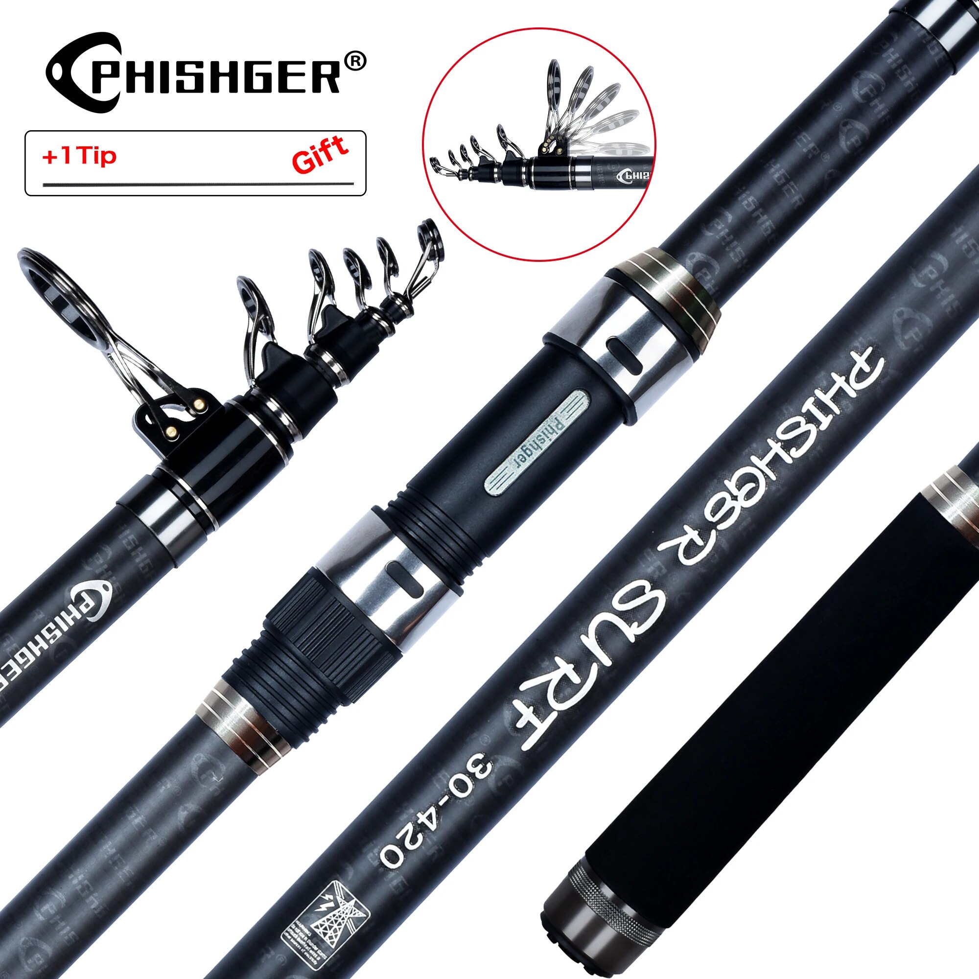 PHISHGER Telescopic Surf Spinn - Surf Fishing Equipment recension och pris