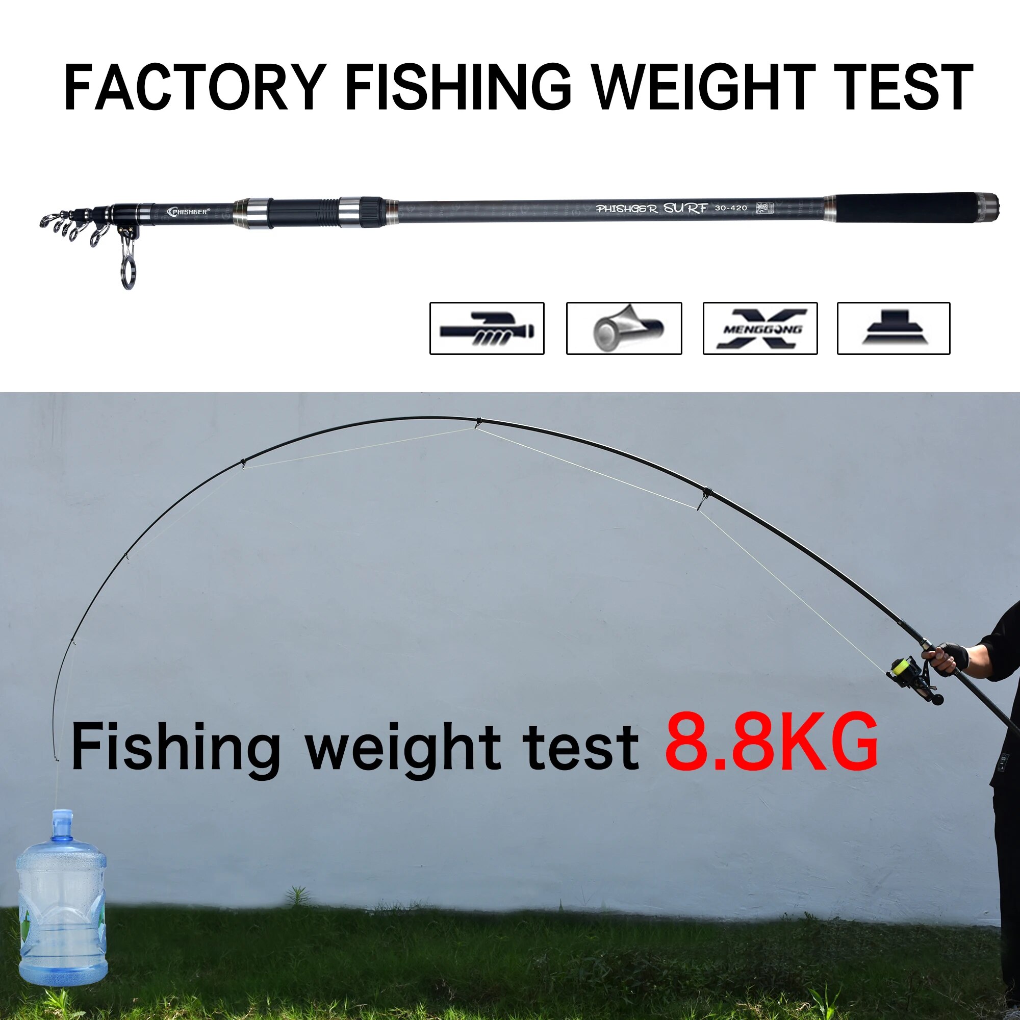 PHISHGER Telescopic Surf Spinn - Surf Fishing Equipment recension och pris