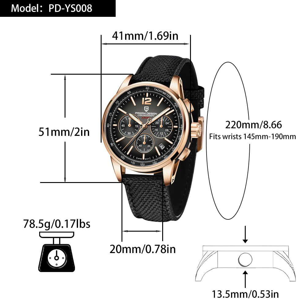 PAGANI DESIGN New Mens Watch 4 - Circle Hook Set recension och pris