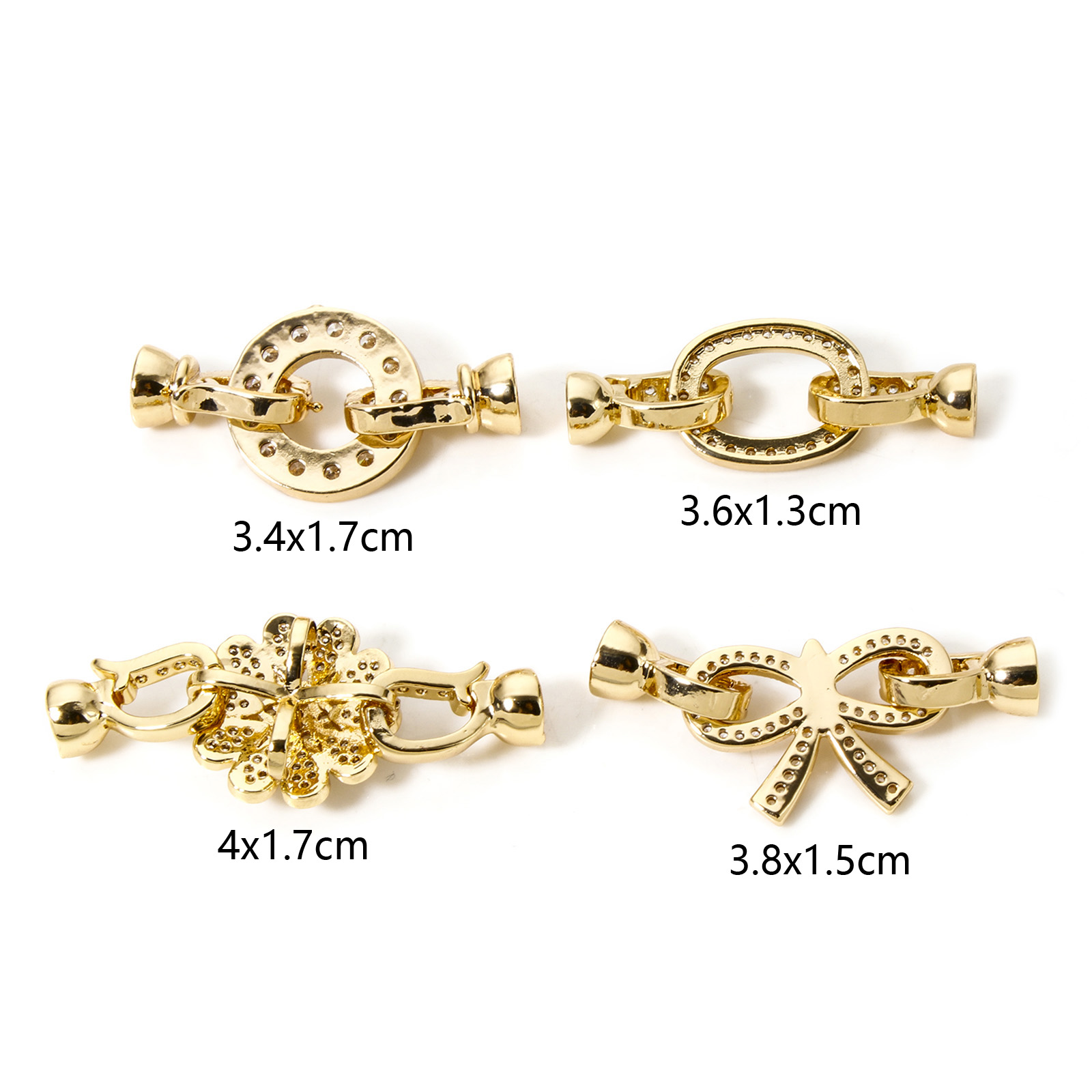 1pc Brass Fold Over Clasps Gol - Circle Hook Set recension och pris