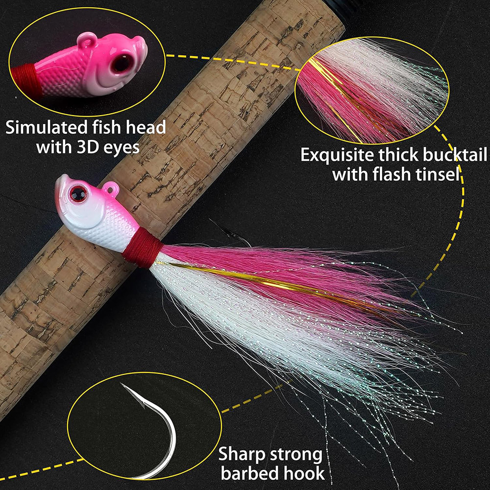 3pcs Bucktail Jigs Saltwater F - Surf Fishing Equipment recension och pris